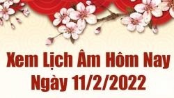 Lịch âm 11/2, âm lịch hôm nay Thứ Sáu ngày 11/2/2022 tốt hay xấu?