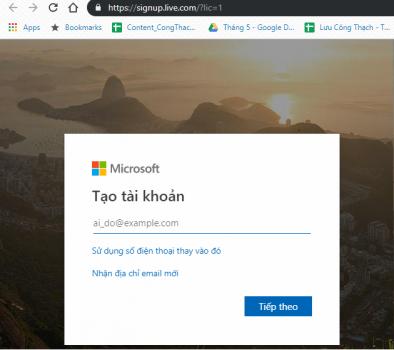 cách tạo tài khoản Microsoft