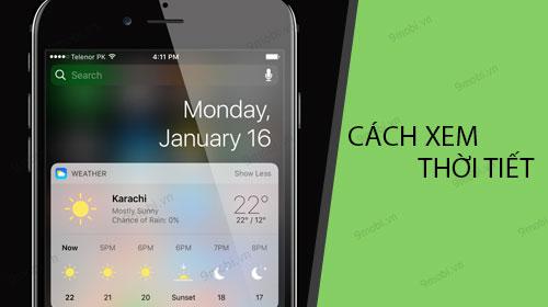 Cách xem thời tiết trên iPhone, iPad