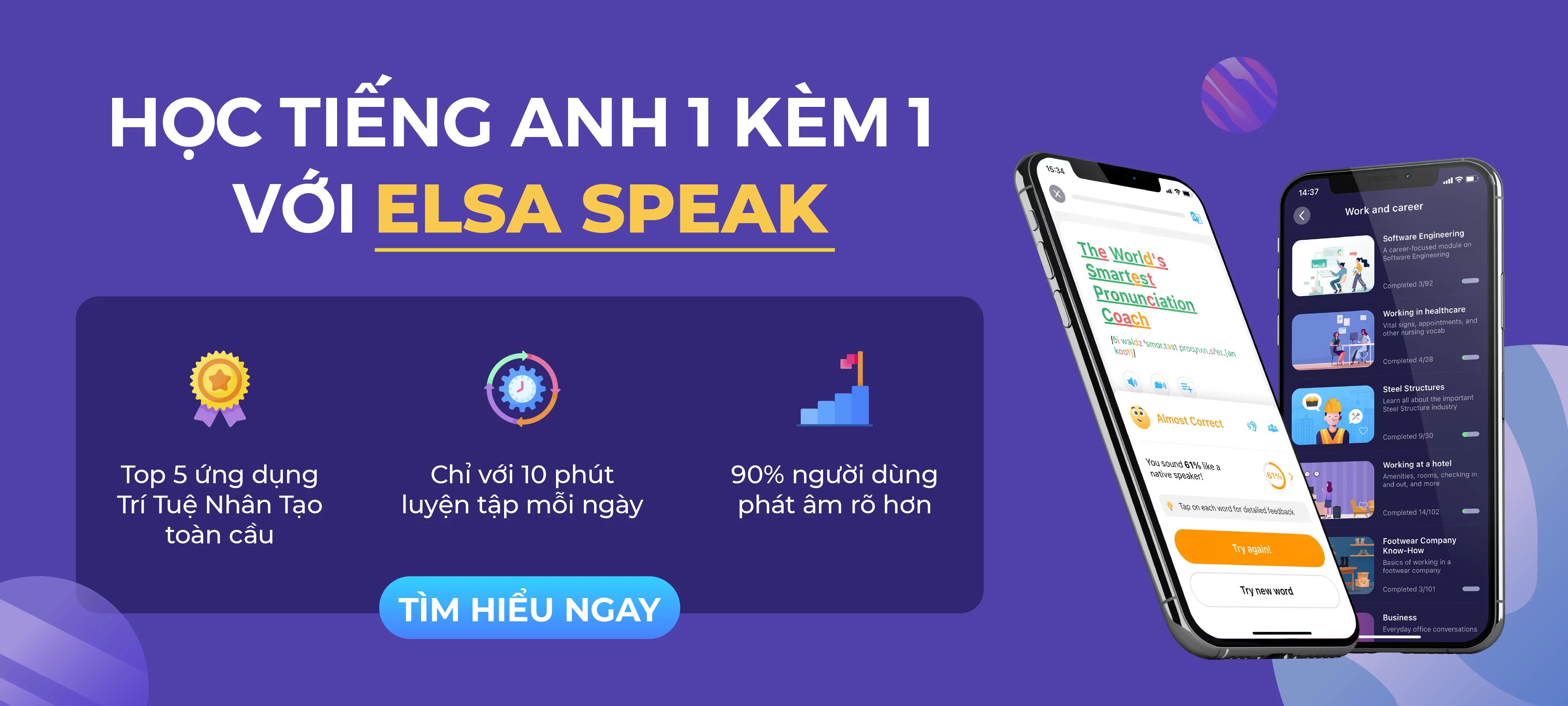 Học anh văn giao tiếp 1 kèm 1 với ELSA SPEAK