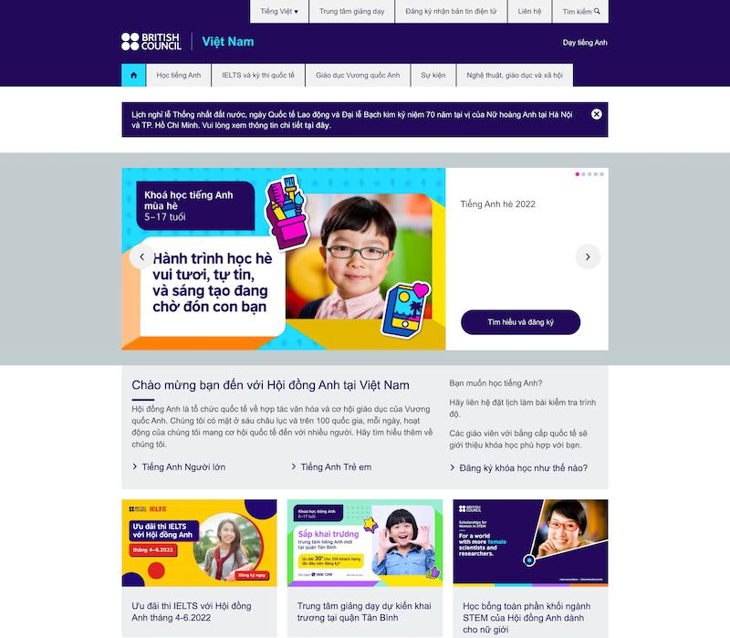 Trang web học tiếng anh British Council