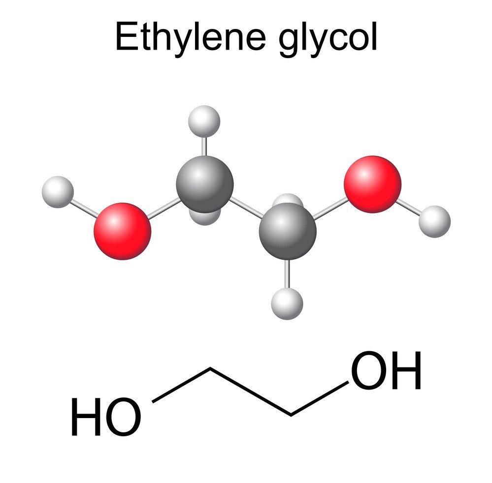 Cấu tạo phân tử của Ethylene glycol 