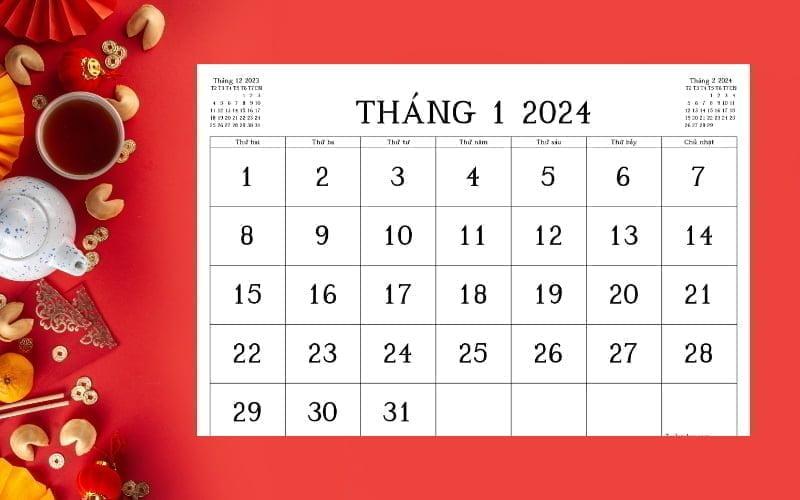 Lịch ngày tết Dương Lịch 2024