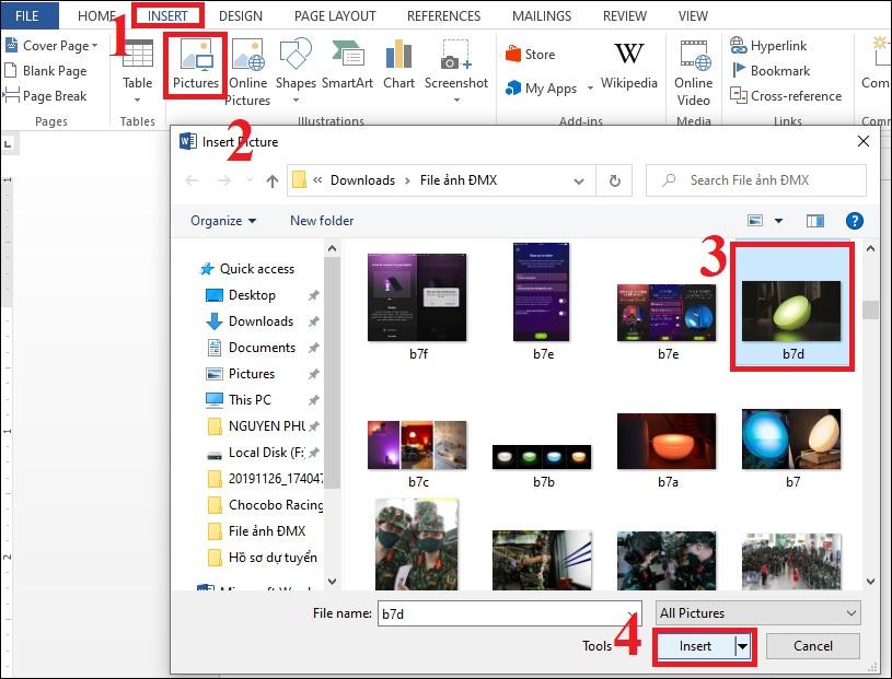 Tiết lộ các cách chèn ảnh vào trong word từ hình ảnh có sẵn và online chi tiết