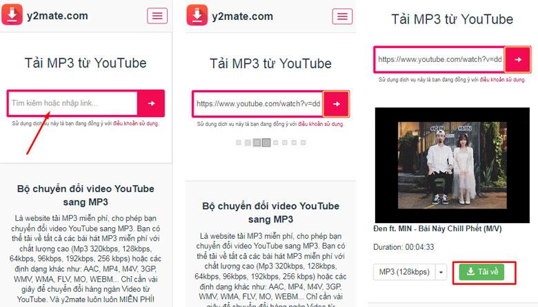 Cách chuyển nhạc từ youtube sang mp3 trên điện thoại bằng website y2mate.com