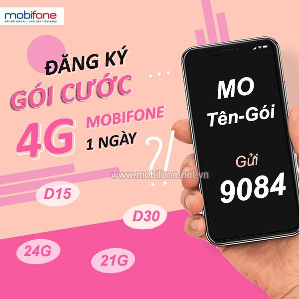 Đăng ký gói cước 4G Mobifone 1 ngày ưu đãi siêu khủng