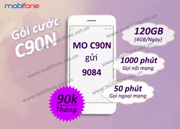 Đăng ký gói C90N Mobifone có ngay 240GB data và 2100 phút gọi