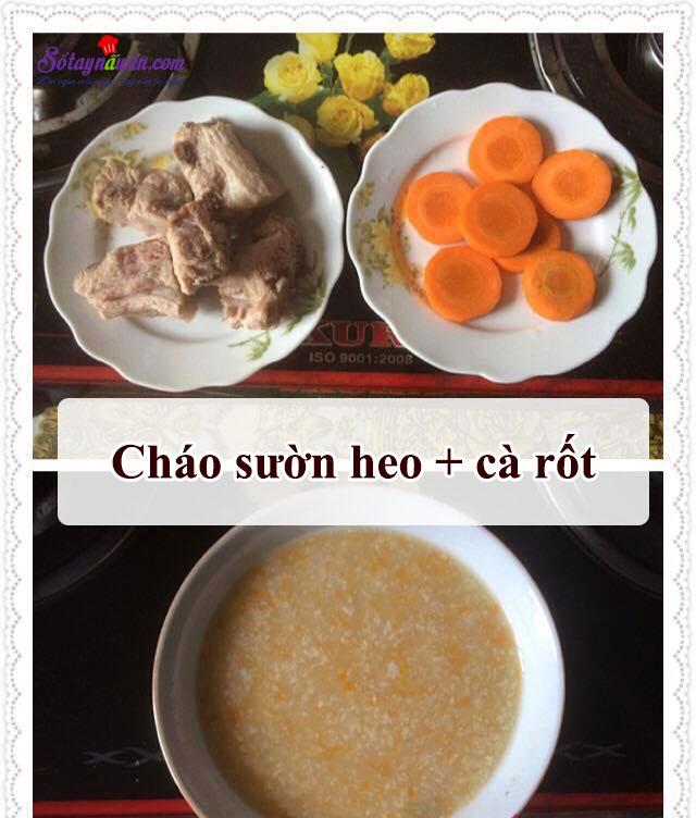 Cách nấu cháo sườn heo cà rốt