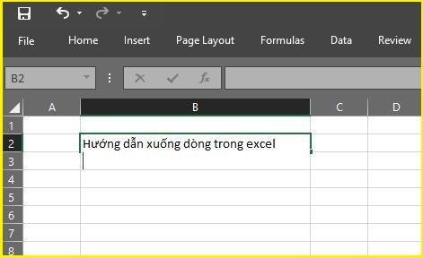 Xuống dòng trong Excel bằng Alt + Enter