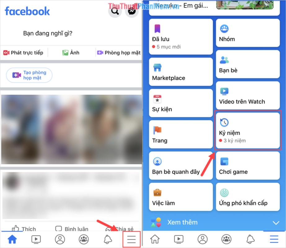 Cách xem lại kỷ niệm cũ Facebook trên điện thoại