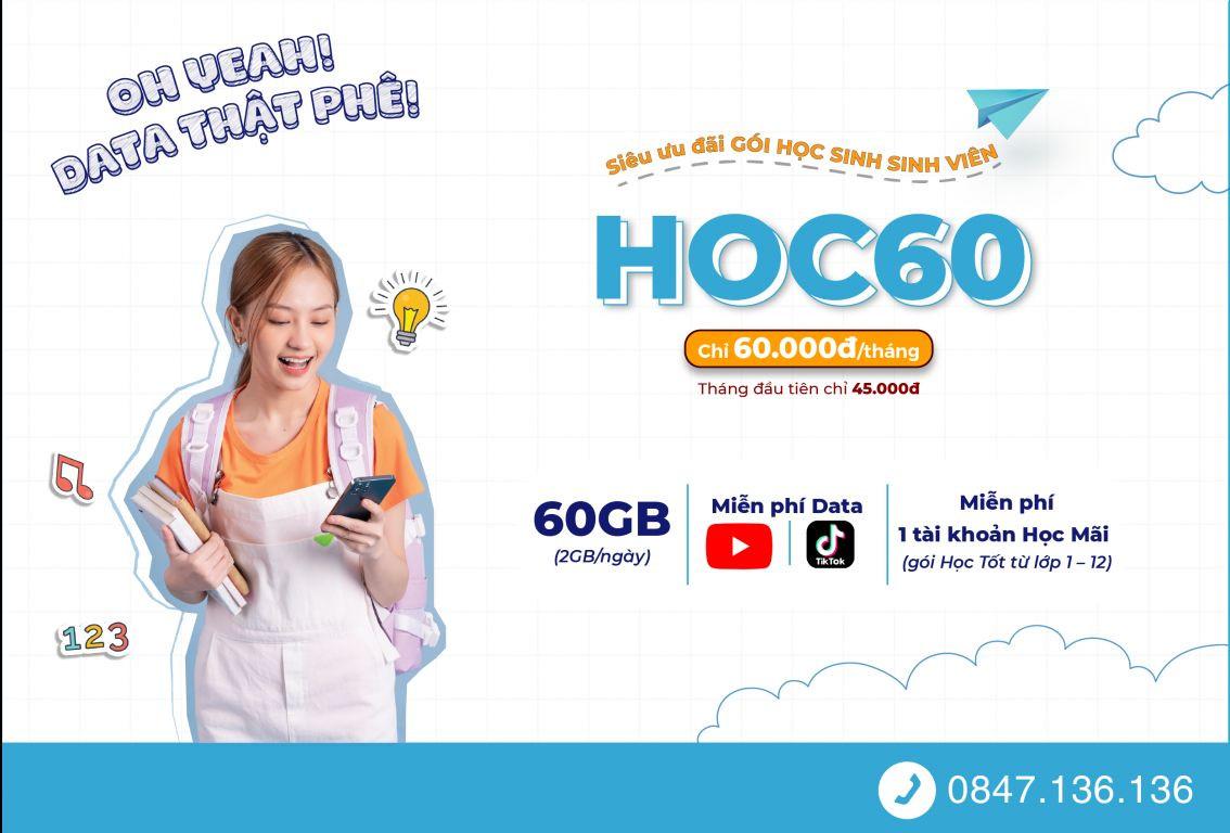 nhiều gói cước VinaPhone 4G giá rẻ cho sinh viên, học sinh