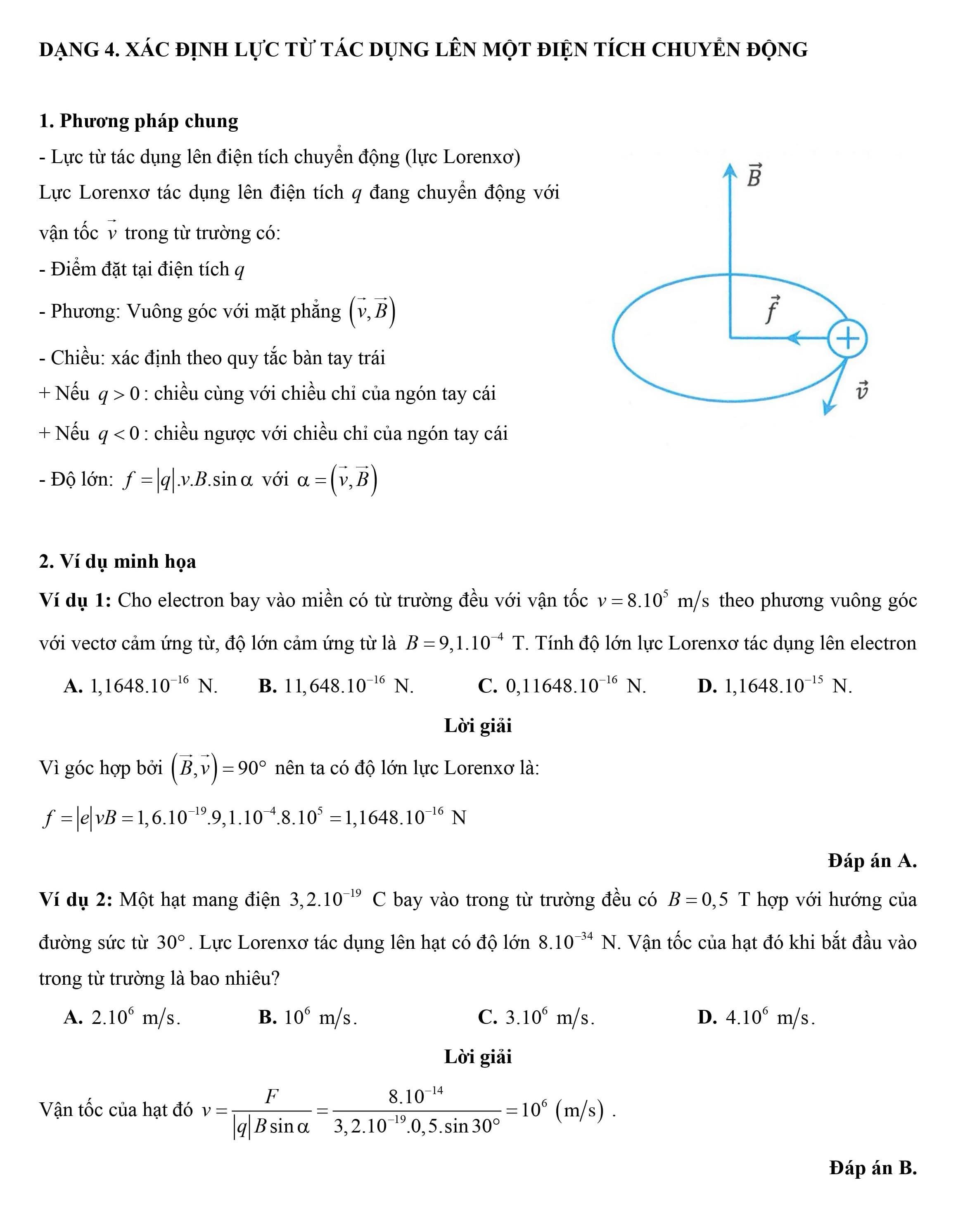 Xác định lực từ tác dụng lên một điện tích chuyển động