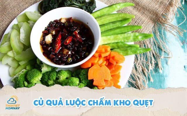 Rau củ luộc chấm kho quẹt