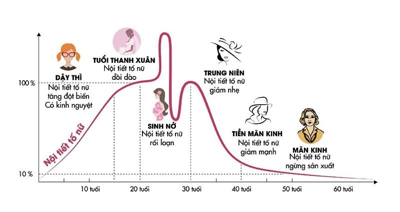 Thay đổi nội tiết tố nữ là một trong các nguyên nhân khiến cho lông mọc quanh nhũ hoa