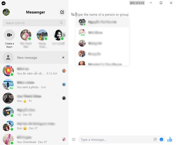 Messenger cho PC sở hữu tính năng tương tự bản online và di động