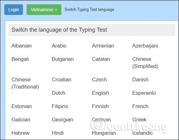 Bài kiểm tra đánh máy trên 10fastfingers