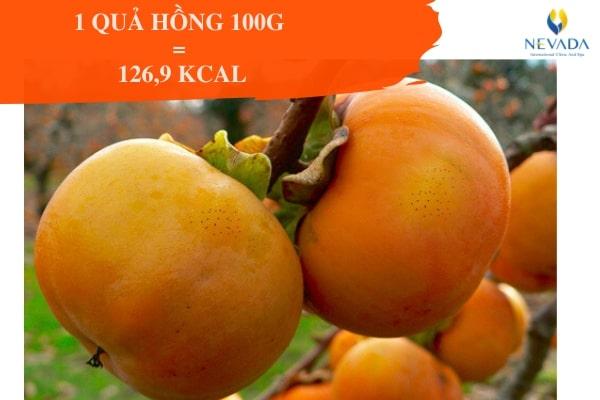 1 quả hồng có chứa bao nhiêu calo, 100g, ngâm, trái, chín, trứng, một, đỏ, ăn có béo không, mềm, giòn, trong, treo gió, sấy dẻo, mập