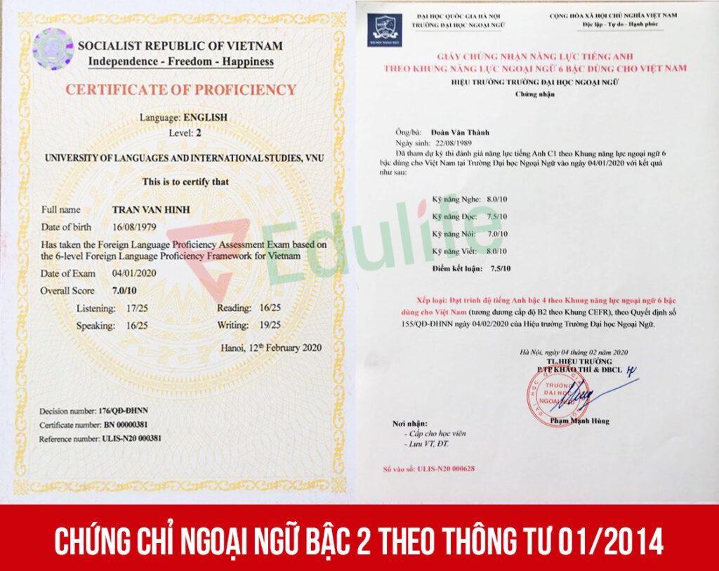 bằng a2 tiếng anh có giá trị bao lâu