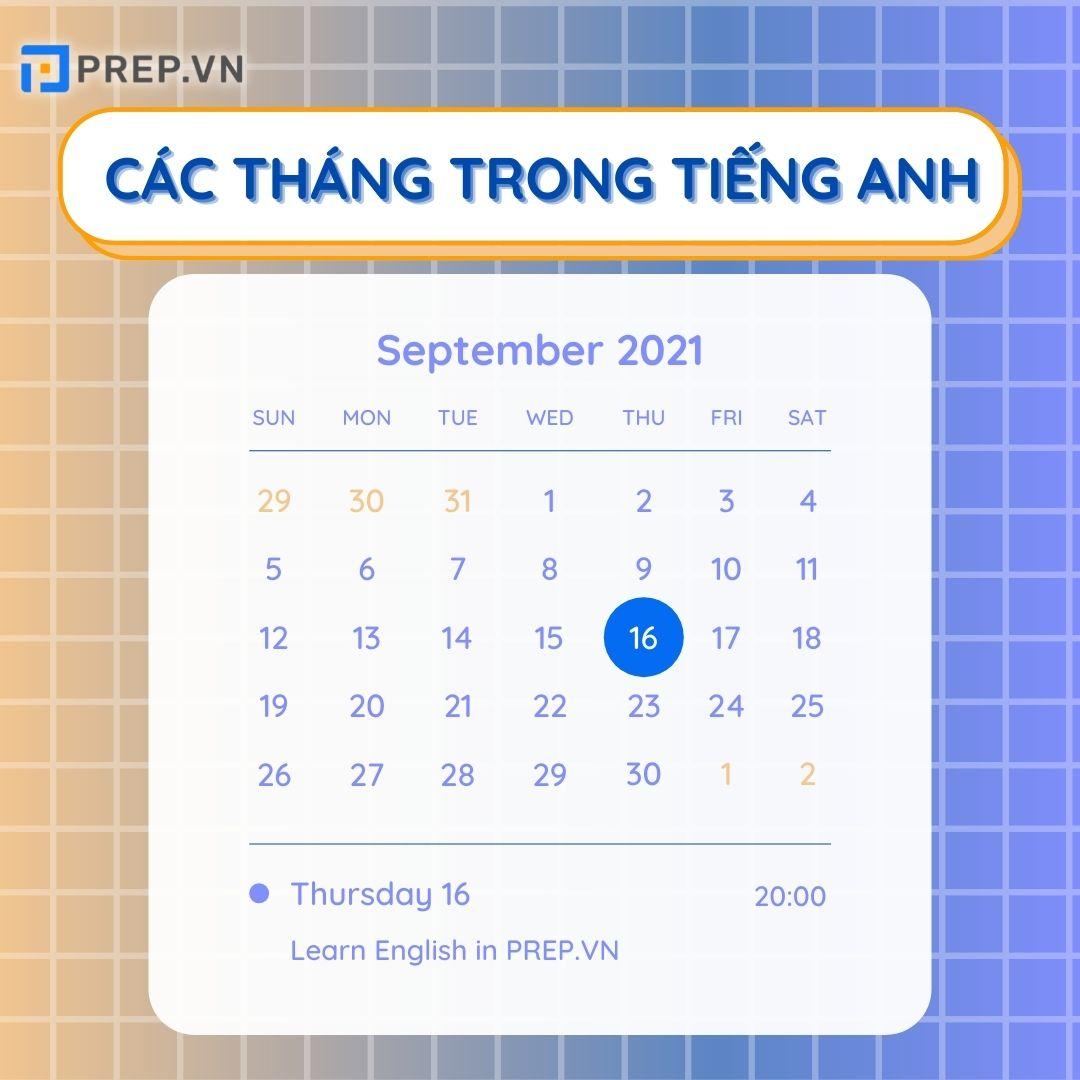 Bỏ túi bộ từ vựng về các tháng trong tiếng Anh