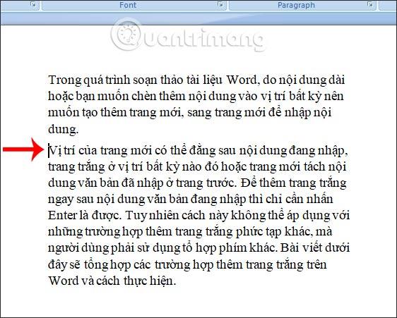 Cách thêm trang mới trong Word