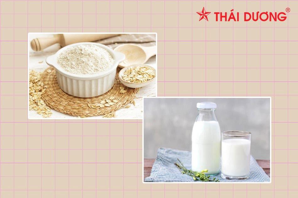 Bột yến mạch và sữa tươi không đường