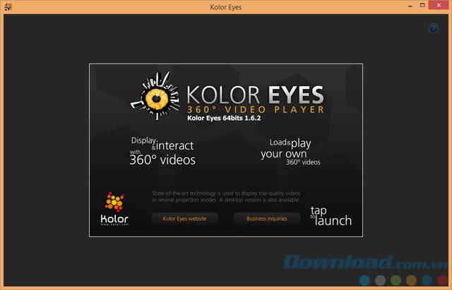 Kolor Eyes 1.6.2 Xem video 360 độ trên máy tính