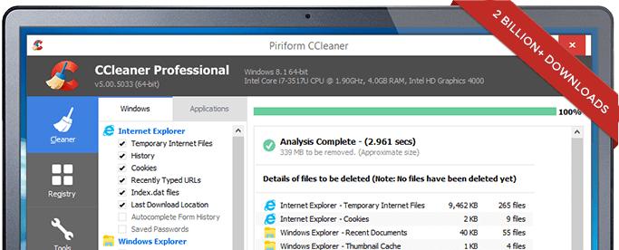 Giao diện chính của CCleaner