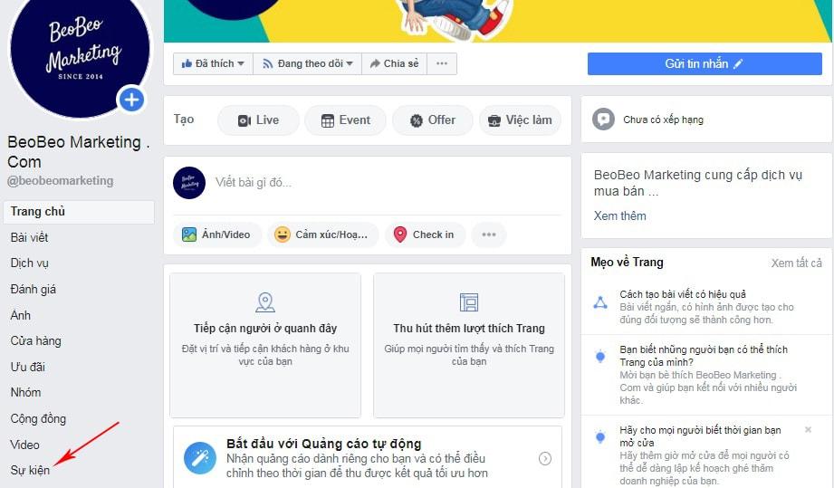 Cách tạo sự kiện trên facebook