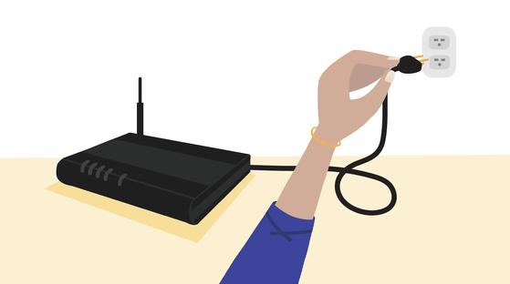 Tắt nguồn router và khởi động lại thiết bị. Ảnh: Wikihow