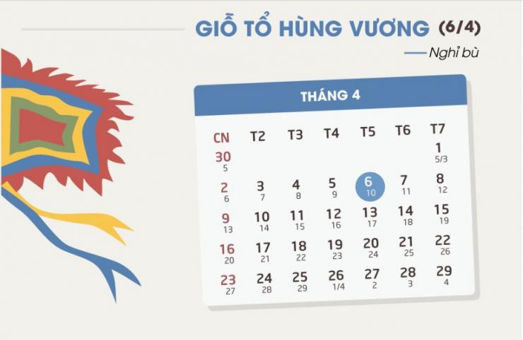 Lịch nghỉ lễ giỗ tổ hùng vương năm 2017