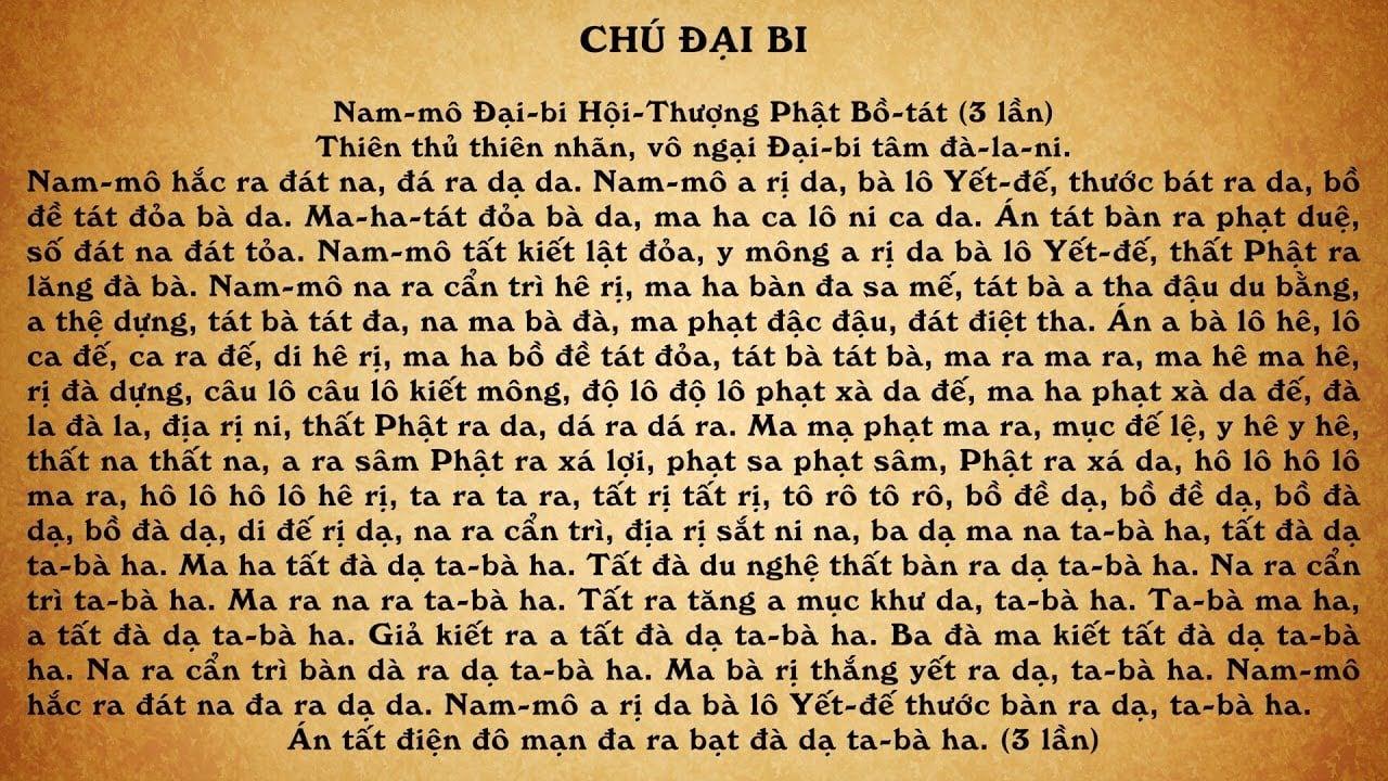 Trong chú Đại bi, câu Ta bà ha rất là quan trọng.