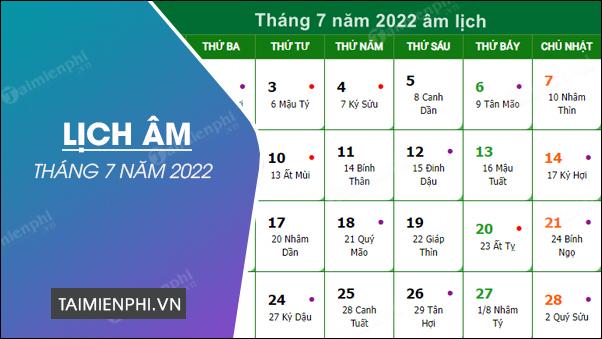 Lịch Âm tháng 7 năm 2022, Kiểm tra ngày tốt xấu