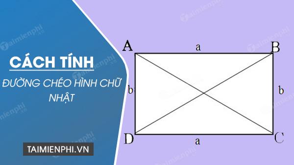 cach tinh duong cheo hinh chu nhat