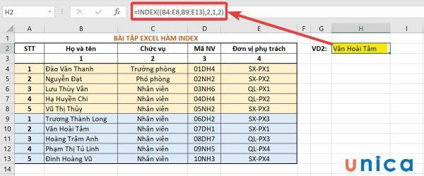 Cách kết hợp hàm index và match trong excel để dò nhiều điều kiện