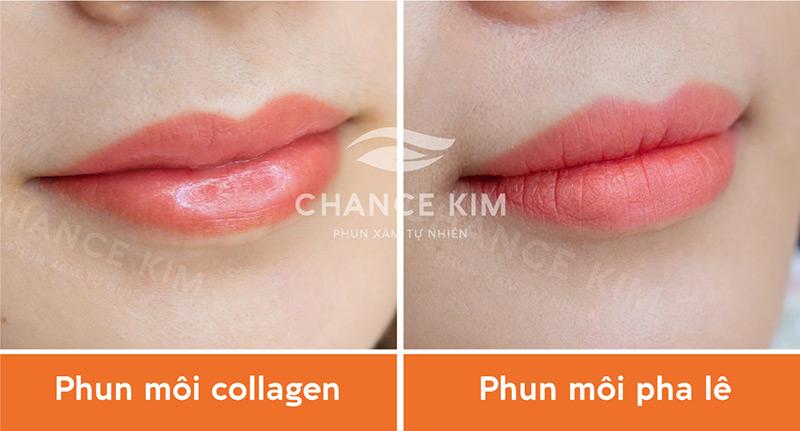 Cả phun môi Collagen lẫn phun môi pha lê đều giúp chị em có được làn môi căng mọng, tươi tắn